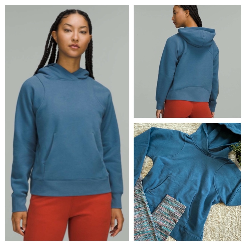 Lululemon Loungeful Hoodie Pullover Sweatshirt Soft Denim Full Length Fleece 6